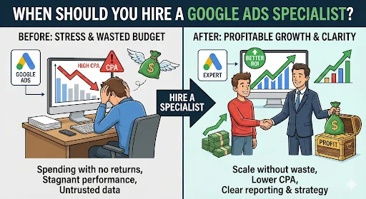 When to hire a Google Ads specialist for better ROI and lower CPA